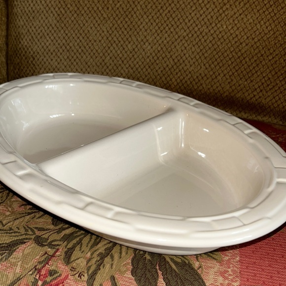 Longaberger Kitchen Longaberger Pottery Oval Divided Dish Poshmark